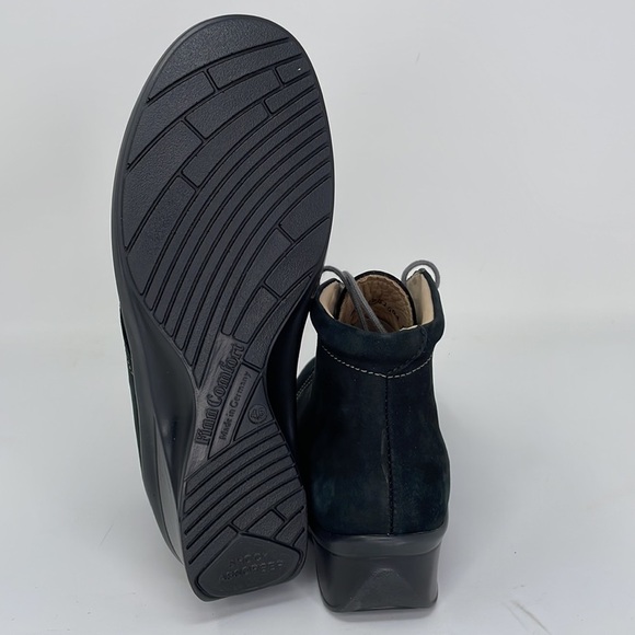 Finn Comfort Boots NWOT Ankle Booties Black Nubuck Leather Mostar US Women’s 7 - Picture 10 of 12